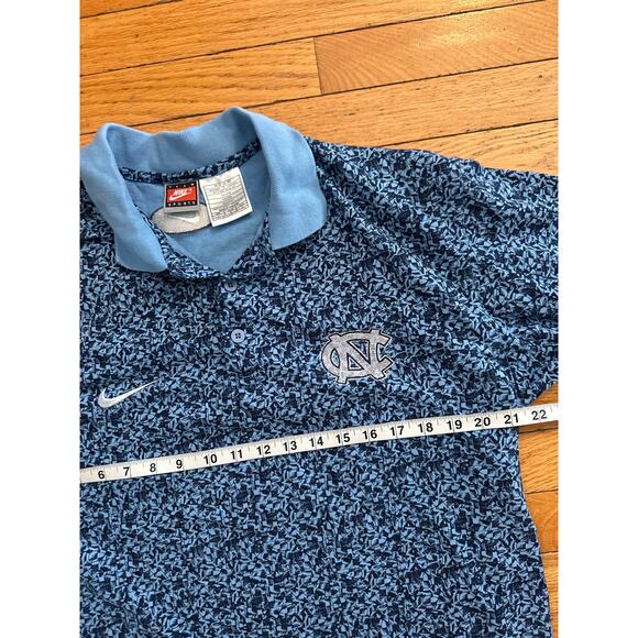 Vintage 90s Nike UNC Tar Heels Polo Shirt Carolina Blue Team Nike Sports Large - Picture 5 of 6